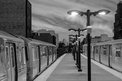 Black And White Version Of Dusk At Ditmars Published